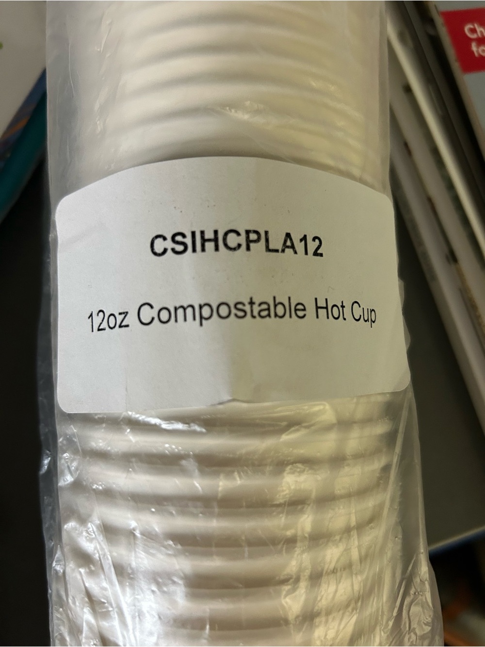 12oz Compostable Hot Cups — White Eco-Friendly Pack